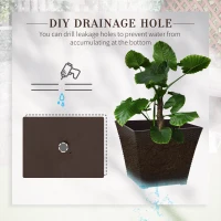 Outsunny Outdoor Planter Pack of 4, Rattan Effect Plant Pots Indoor Stackable Design, for Garden Patio Porch Deck, Brown(m-6)