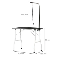 PawHut Mesa canina Profissional para cães e mascotes- alumínio e Placa anti riscos- 91.5x61.5x76 cm(m-3)