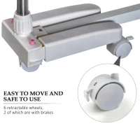 HOMCOM Folding Cloth Rail Adjustable Garment Rack With Wheels (4 Layer)(m-5)