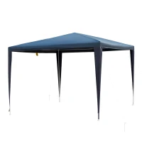 Outsunny Tenda de Jardim Tenda de Exterior com Tubos de Aço e Cobertura de PE para Eventos Campismo Festas 295x295x245 cm Azul(m-1)