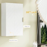 kleankin Bathroom Wall Cabinet, Over Toilet Storage Cupboard with Adjustable Shelves for Hallway, Living Room, White(m-6)