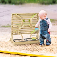 Outsunny Outdoor Kids Running Water and Sand Playset, with 18 Accessories(m-10)