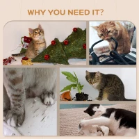 PawHut 4PCs Wall-Mounted Cat Shelves w/ Scratching Post, Hammock, Nest - Grey(m-6)