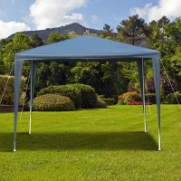 Outsunny Tenda de Jardim Tenda de Exterior com Tubos de Aço e Cobertura de PE para Eventos Campismo Festas 295x295x245 cm Azul(m-2)