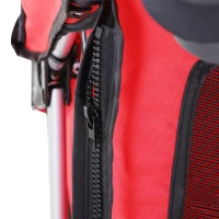 PawHut Carrinho Dobrável para animais de Estimação como o Cão - Vermelho - Material de Nylon - 75x45x97 cm(m-5)