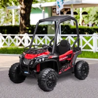 Masina Electrica pentru Copii de 3-8 Ani HOMCOM, Quad Electric Mini, Rosu si Negru(m-2)