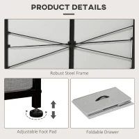 HOMCOM Fabric Chest of Drawers, Storage Drawers, Industrial Bedroom Dresser with 8 Fabric Drawers, Steel Frame and Wooden Top for Nursery, Living Room, Hallway, Grey(m-6)