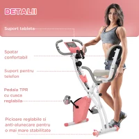 Homcom Bicicleta Pliabila 2-in-1 – Rezistenta Reglabila & Elastice Brate(m-9)