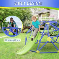 AIYAPLAY Kids Climbing Frame and Slide w/ Platform, for Ages 3-10 Years(m-4)