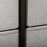 HOMCOM Fabric Chest of Drawers, Storage Drawers, Industrial Bedroom Dresser with 8 Fabric Drawers, Steel Frame and Wooden Top for Nursery, Living Room, Hallway, Grey(m-8)