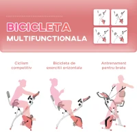 Homcom Bicicleta Pliabila 2-in-1 – Rezistenta Reglabila & Elastice Brate(m-8)