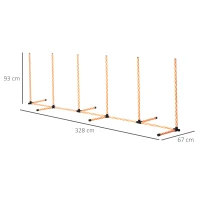 Drążki do slalomu dla psów do treningu agility z torbą z tkaniny Oxford pomarańczowy + biały(m-3)