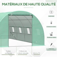 Outsunny Serre de Jardin Tunnel en Métal Vert 6 x 3 x 2 cm(m-5)