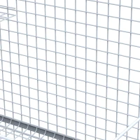 Pawhut 3-Level Metal Small Animal Cage Bunny Pet Hutch Ferret Platform Feeding Habitat Easy Clip Base Ladder Grey(m-9)