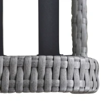 Outsunny 5-Piece Outdoor PE Rattan Wicker Patio All Weather Conversation Sofa Furniture Set with 2 Cushioned Armchair, 2 Ottomans and Coffee Table, Grey(m-8)