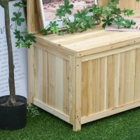 Outsunny Garden Arch Wood Bench Outdoor Storage Box Garden Furniture 115L x 45W x 75Hcm(m-13)