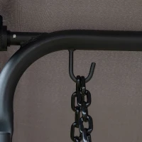 Outsunny Swing Chair Bed Canopy 2 Person Double Hammock Garden Bench Rocking Sun Lounger Outdoor Backyard Furniture with Cushion - Grey(m-9)