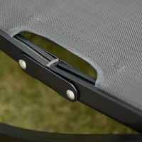 Outsunny Set of 2 S-shaped Foldable Lounge Chair Sun Lounger Reclining Outdoor Chair for Patio Beach Garden Grey(m-8)