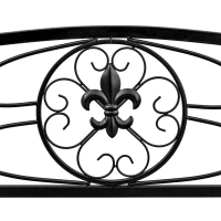 OUTSUNNY Fleur-De-Lis 2-person Porch Swing Garden Hanging Bench Outdoor Steel -Black(m-11)