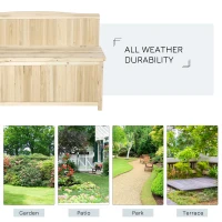 Outsunny Garden Arch Wood Bench Outdoor Storage Box Garden Furniture 115L x 45W x 75Hcm(m-5)