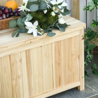 Outsunny Garden Arch Wood Bench Outdoor Storage Box Garden Furniture 115L x 45W x 75Hcm(m-12)