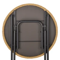 Outsunny 2 Seater Foldable Rattan Wicker Bistro Set, Coffee Table and Chairs, Natural(m-11)