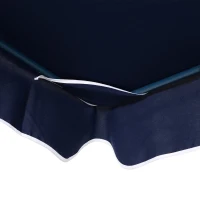 Outsunny 3 Seater Canopy Swing Chair Outdoor Garden Bench with Adjustable Canopy and Metal Frame - Blue Stripes(m-10)