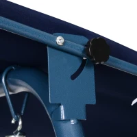 Outsunny 3 Seater Canopy Swing Chair Outdoor Garden Bench with Adjustable Canopy and Metal Frame - Blue Stripes(m-9)