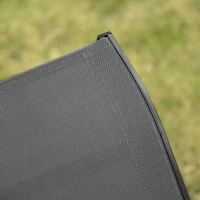 Outsunny Set of 2 S-shaped Foldable Lounge Chair Sun Lounger Reclining Outdoor Chair for Patio Beach Garden Grey(m-12)