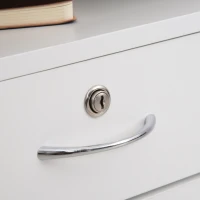 HOMCOM comoda din lemn, cu sertar, 40x35x60 cm, alb(m-8)