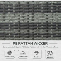 Outsunny 2 Person Rattan Wicker Adjustable Chaise Lounge Chair with Cushions Grey(m-4)