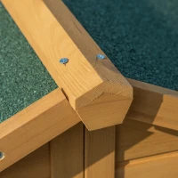 PawHut Hundehütte aus Massivholz isoliertes Hundehaus mit 2 Räume Asphaltdach Outdoor Hütte mit Terrasse Gelb+Grün 127 x 110 x 109 cm(m-8)