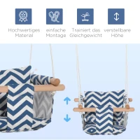 Huśtawka dziecięca z pasem bezpieczeństwa i poduszką Składana huśtawka dla niemowląt drewno bukowe(m-4)