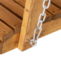 Outsunny 2 Seater Swing Chair, Garden Swing Bench with Adjustable Canopy, and Pine Wood Frame for Patio, Yard(m-9)