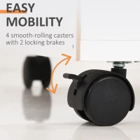 HOMCOM comoda din lemn, cu sertar, 40x35x60 cm, alb(m-5)