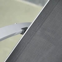 Outsunny 3 Pieces Sun Lounger Chair Set - Metal Frame Garden Outdoor Sunbathing Chair with Side Table and Armrest, Black(m-8)