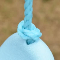 Outsunny Metal Swing Set with Durable Rope Heavy Duty A-Frame Stand Backyard Outdoor Playset for Kids Fun 3-6 Years Old Blue(m-10)