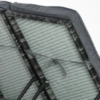 Outsunny 2 Person Rattan Wicker Adjustable Chaise Lounge Chair with Cushions Grey(m-11)