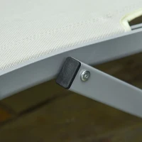 Outsunny Set of 2 S-shaped Foldable Lounge Chair Sun Lounger Reclining Outdoor Chair for Patio Beach Garden, Beige(m-12)