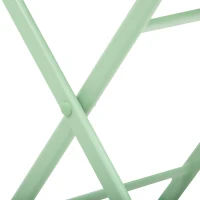 Outsunny 3 Pieces Patio Bistro Conversation Coffee Set Foldable Garden Table & Chair for Outdoor Yard Porch Poolside Balcony Green(m-11)