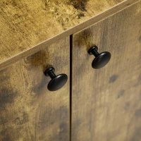 PawHut Cat Litter Box Enclosure, Hidden Cat Washroom, Decorative End Table with Double Doors, Scratching Pad for Living Room, Bedroom, Hallway, Rustic Brown(m-9)