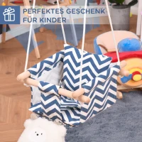 Huśtawka dziecięca z pasem bezpieczeństwa i poduszką Składana huśtawka dla niemowląt drewno bukowe(m-6)