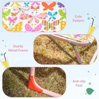 Outsunny Kids Reclining Folding Garden Zero Gravity Chairs Lounge Chair Sun Lounger Adjustable Backrest Outdoor Blue 118 x 40 x 24cm Pink(m-4)