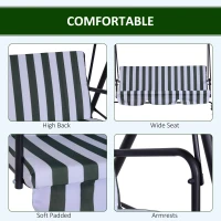 Outsunny 3-person Outdoor Porch Swing Lounge Chair Bench w/ Adjustable Canopy(m-7)