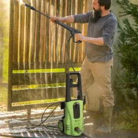 DURHAND 1800W High Pressure Washer, 150 Bar Pressure, 510 L/h Flow, High-Performance Portable Power Washer Jet Wash Cleaner with 6M Hose, Snow Foam Bottle for Garden, Car, Furniture, Green(m-10)