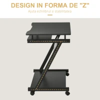 HOMCOM birou cu suport pentru PC si tastatura, negru(m-5)