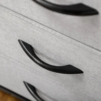 HOMCOM Fabric Chest of Drawers, Storage Drawers, Industrial Bedroom Dresser with 6 Fabric Drawers, Steel Frame and Wooden Top for Nursery, Living Room, Hallway, Grey(m-9)