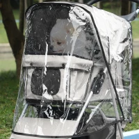 PawHut Dog Stroller Rain Cover, Cover for Dog Pram Stroller Buggy w/ Rear Side Entry(m-10)
