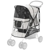 PawHut Dog Stroller Rain Cover, Cover for Dog Pram Stroller Buggy w/ Rear Side Entry(m-11)