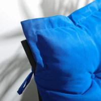 Outsunny Cuscino per Sedie da Giardino con Laccetti e Imbottitura Spessa, 100x50cm, Blu(m-7)